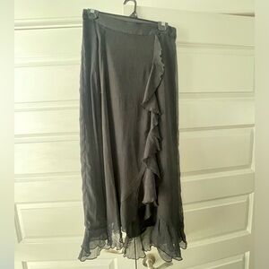 Old Navy black chiffon midi skirt